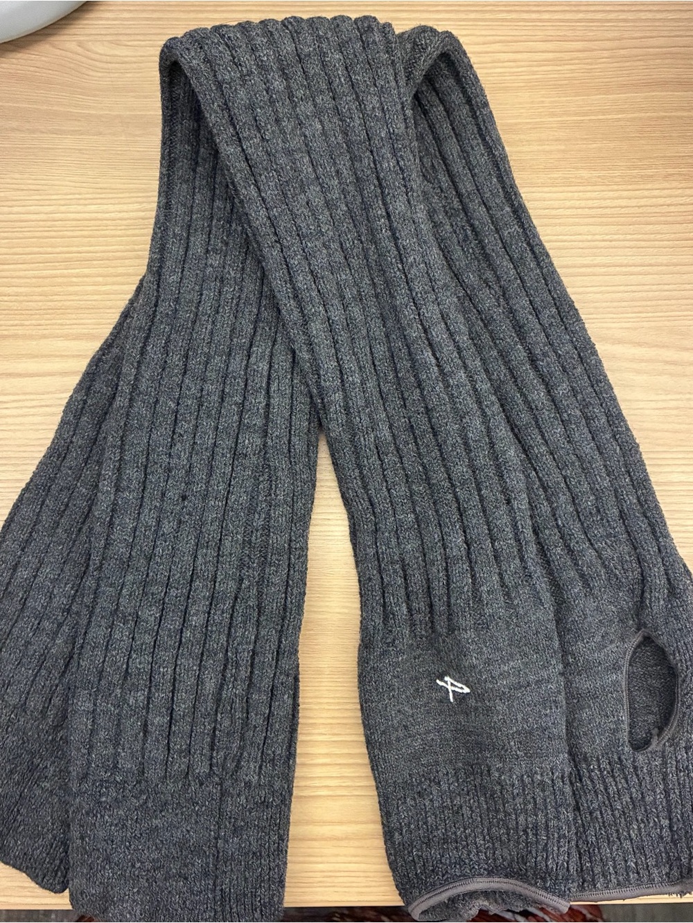 Pole Tribe Gray Stirrup Ballet Leg Warmers Thick Ribbed Gray Knit